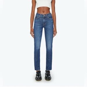 MOTHER straight leg jeans. Cut titled “rascal skimp” in color “ye-haw”.